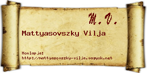 Mattyasovszky Vilja névjegykártya